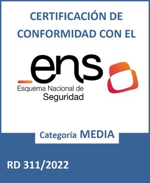 ENS conformity certificate, category MEDIUM (EQA)